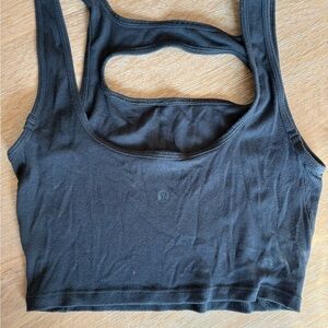 lululemon athletica Black ribbed crop tank